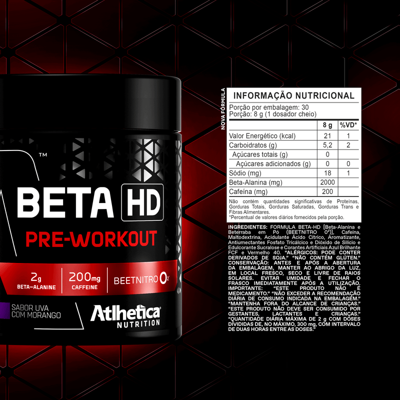 Beta HD Pre Workout Uva com Morango