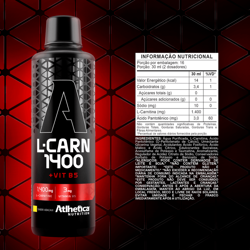 L-Carnitine 1400 480ml - Abacaxi