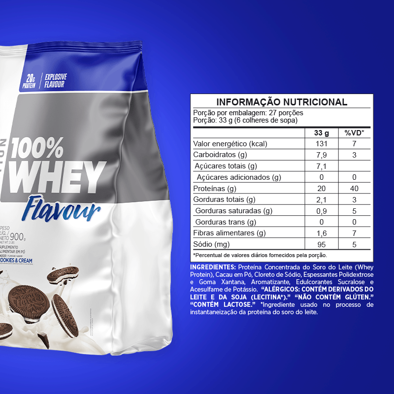 100% Whey Flavour Cookies&Cream Pacote