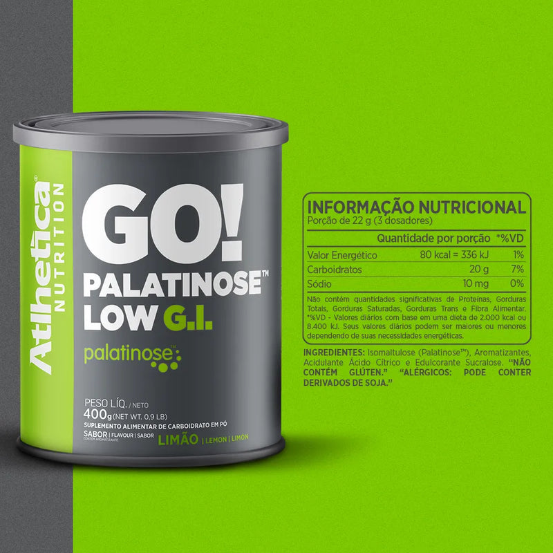Palatinose Go! Low G.I Lata com 400g - Limão