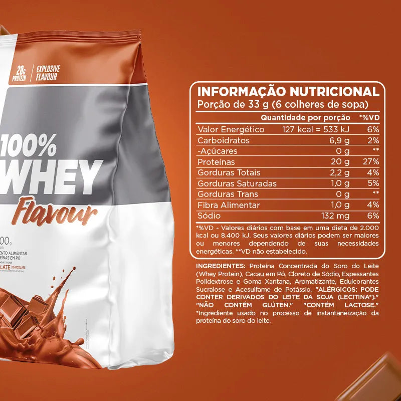 100% Whey Flavour Chocolate Pacote