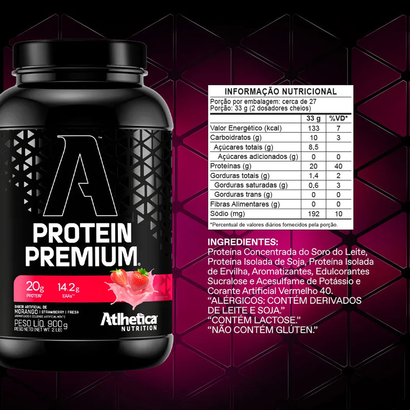 Whey Protein Premium 900g - Morango