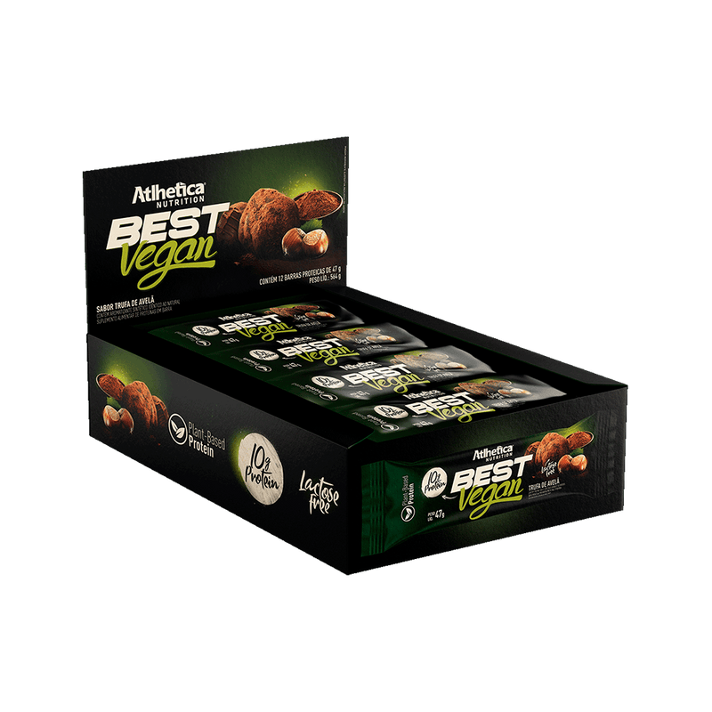 Best Vegan Bar Caixa com 12 Barras de 47g - Trufa de Avelã