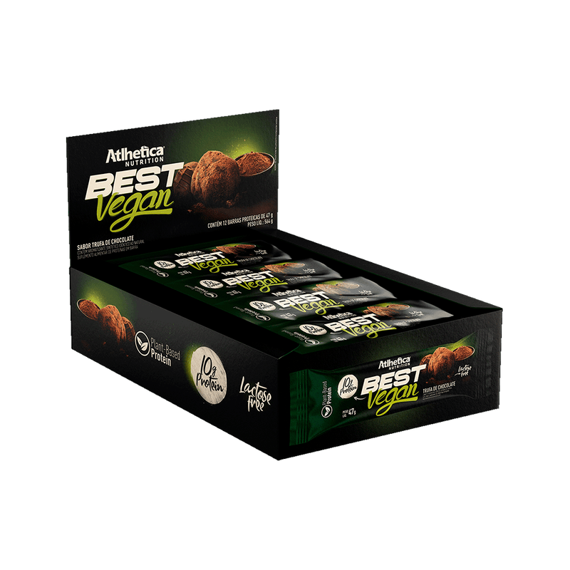 Best Vegan Bar Caixa com 12 Barras de 47g - Trufa de Chocolate