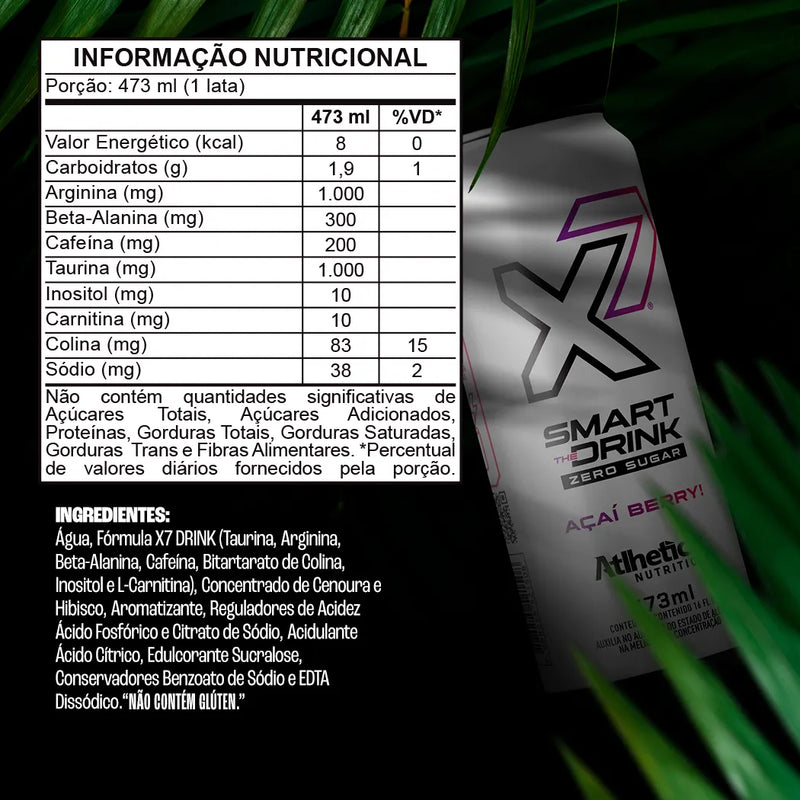 Energético X7 Smart The Drink 473ml - Açaí Berry